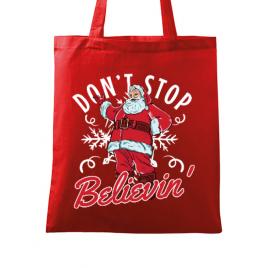 Sacosa din panza dont stop believin rosu