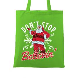 Sacosa din panza dont stop believin verde mar