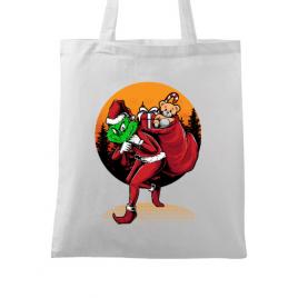 Sacosa din panza grinch stole christmas alb