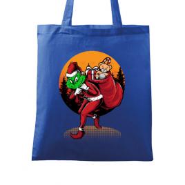 Sacosa din panza grinch stole christmas albastru regal