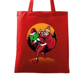 Sacosa din panza grinch stole christmas rosu