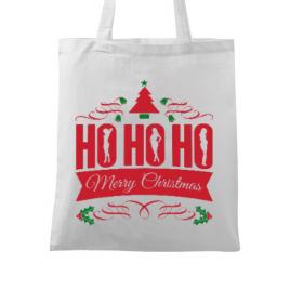 Sacosa din panza ho ho ho merry christmas alb