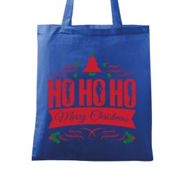 Sacosa din panza ho ho ho merry christmas albastru regal