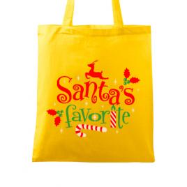 Sacosa din panza santas favorite galben