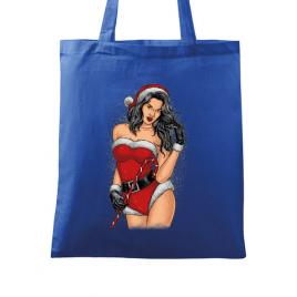 Sacosa din panza sexy santa girl albastru regal