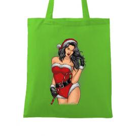 Sacosa din panza sexy santa girl verde mar
