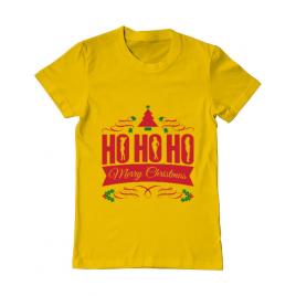 Tricou adler barbat ho ho ho merry christmas galben