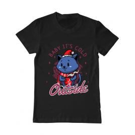 Tricou adler barbat its cold outside negru
