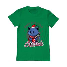 Tricou adler barbat its cold outside verde mediu