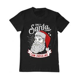 Tricou adler barbat only santa can judge me negru