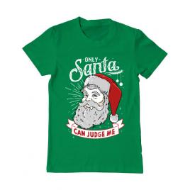 Tricou adler barbat only santa can judge me verde mediu
