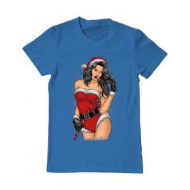 Tricou adler barbat sexy santa girl albastru azuriu