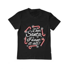 Tricou adler copil dear santa negru