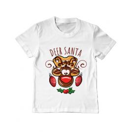 Tricou adler copil deer santa alb
