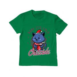 Tricou adler copil its cold outside verde mediu