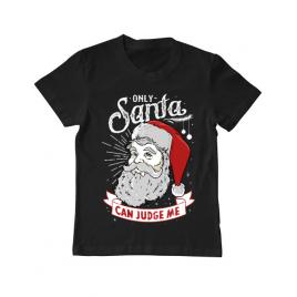 Tricou adler copil only santa can judge me negru