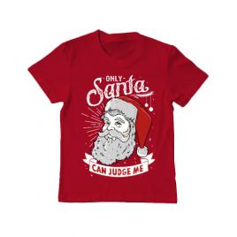 Tricou adler copil only santa can judge me rosu