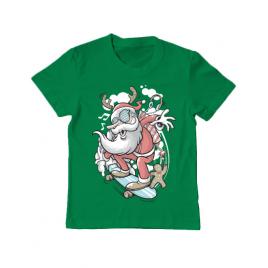 Tricou adler copil skater santa verde mediu