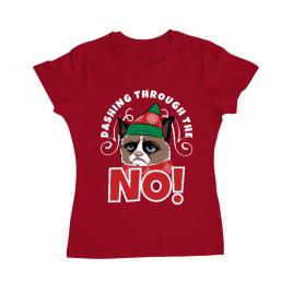 Tricou adler dama dashing through the no rosu