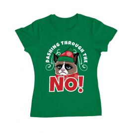 Tricou adler dama dashing through the no verde mediu