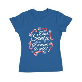 Tricou adler dama dear santa albastru azuriu