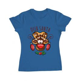 Tricou adler dama deer santa albastru azuriu