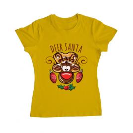 Tricou adler dama deer santa galben