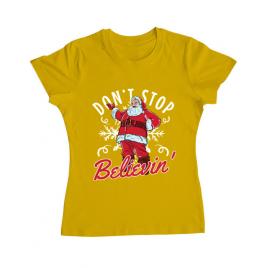 Tricou adler dama dont stop believin galben