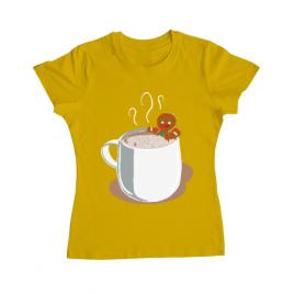 Tricou adler dama gingerbread man galben