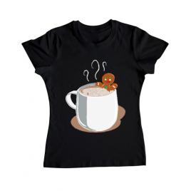 Tricou adler dama gingerbread man negru