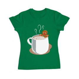 Tricou adler dama gingerbread man verde mediu