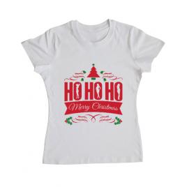 Tricou adler dama ho ho ho merry christmas alb