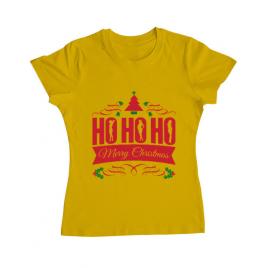 Tricou adler dama ho ho ho merry christmas galben