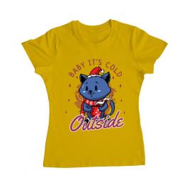 Tricou adler dama its cold outside galben