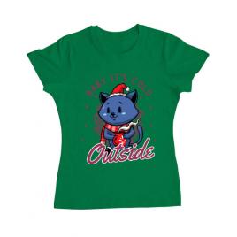Tricou adler dama its cold outside verde mediu
