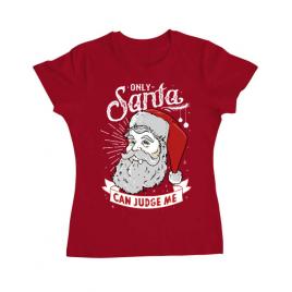 Tricou adler dama only santa can judge me rosu