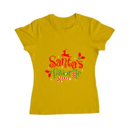 Tricou adler dama santas favorite galben