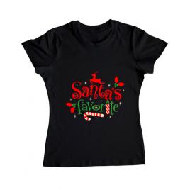 Tricou adler dama santas favorite negru
