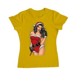 Tricou adler dama sexy santa girl galben