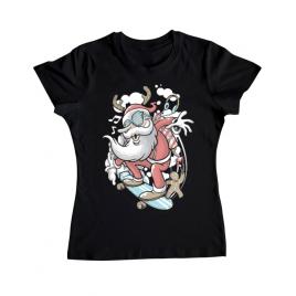 Tricou adler dama skater santa negru