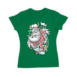 Tricou adler dama skater santa verde mediu