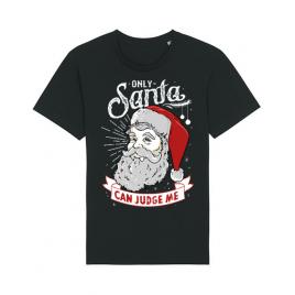 Tricou stanley stella barbat only santa can judge me negru