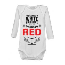Baby body white christmas alb