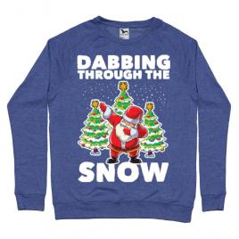 Bluza adler barbat dabbing santa albastru melanj