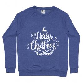 Bluza adler barbat merry christmas albastru melanj