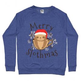 Bluza adler barbat merry slothmas albastru melanj