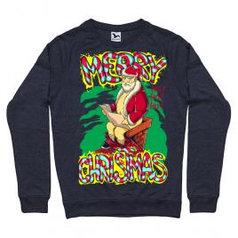 Bluza adler barbat naughty santa denim inchis