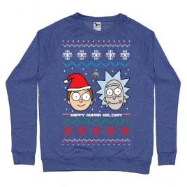 Bluza adler barbat rick and morty christmas albastru melanj