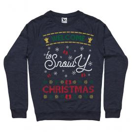 Bluza adler barbat snowy christmas denim inchis