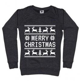 Bluza adler dama merry christmas ugly sweater negru melanj